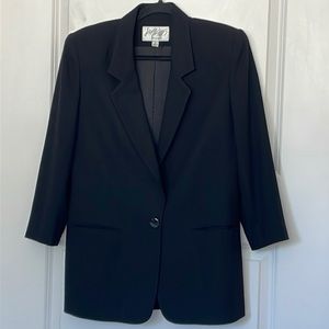 Vintage Black Wool Blazer 6P